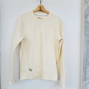 Tracksmith Men Trackhouse Crew Neck Sweatshirt Classic Comfort Ivory Size Small